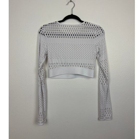 ALO Yoga Haute Girl Summer Mesh Long Sleeve Top XS - Picture 3 of 5
